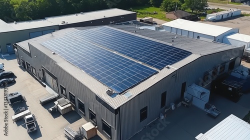 Industrial Building Rooftop Solar Panel Installation