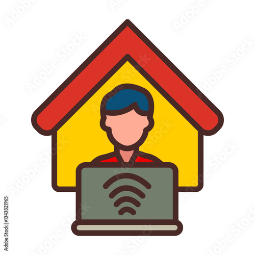 Remote Working Icon Design