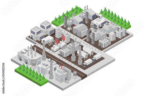 Biomass power plant isometric