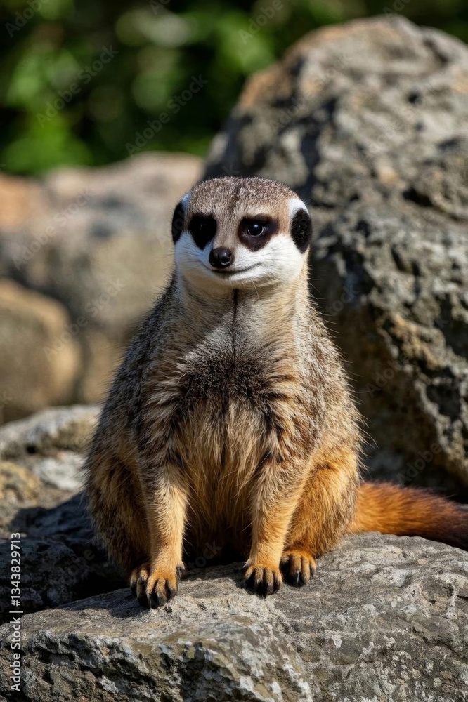 Obraz premium there is a small animal sitting on a rock in the sun