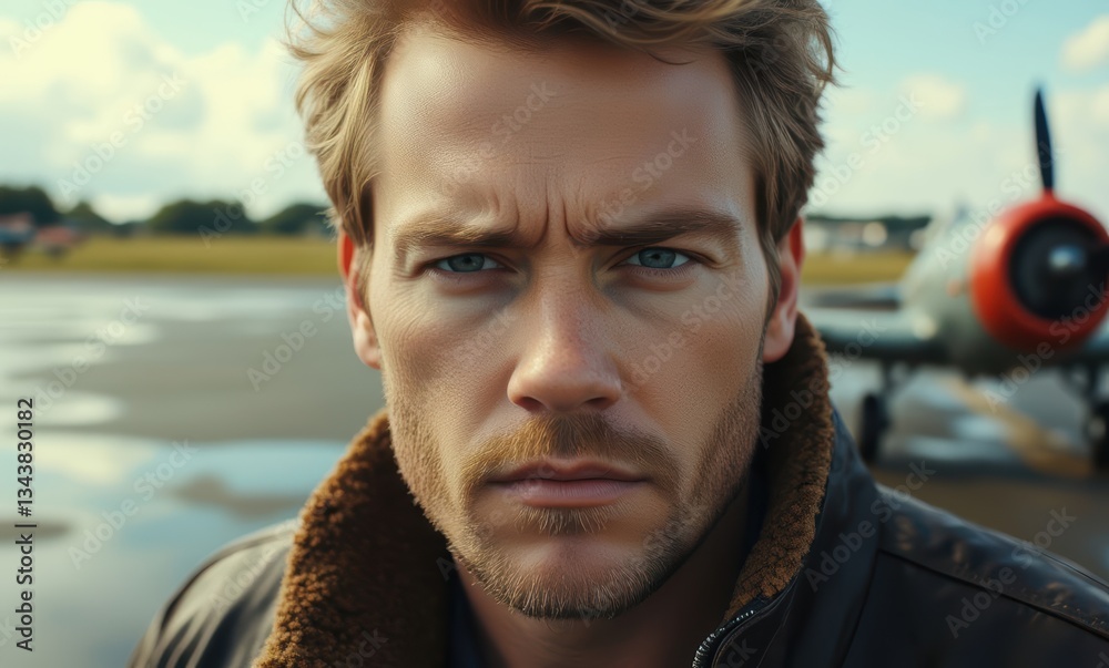 Focused man with piercing blue eyes Focused man with piercing blue eyes