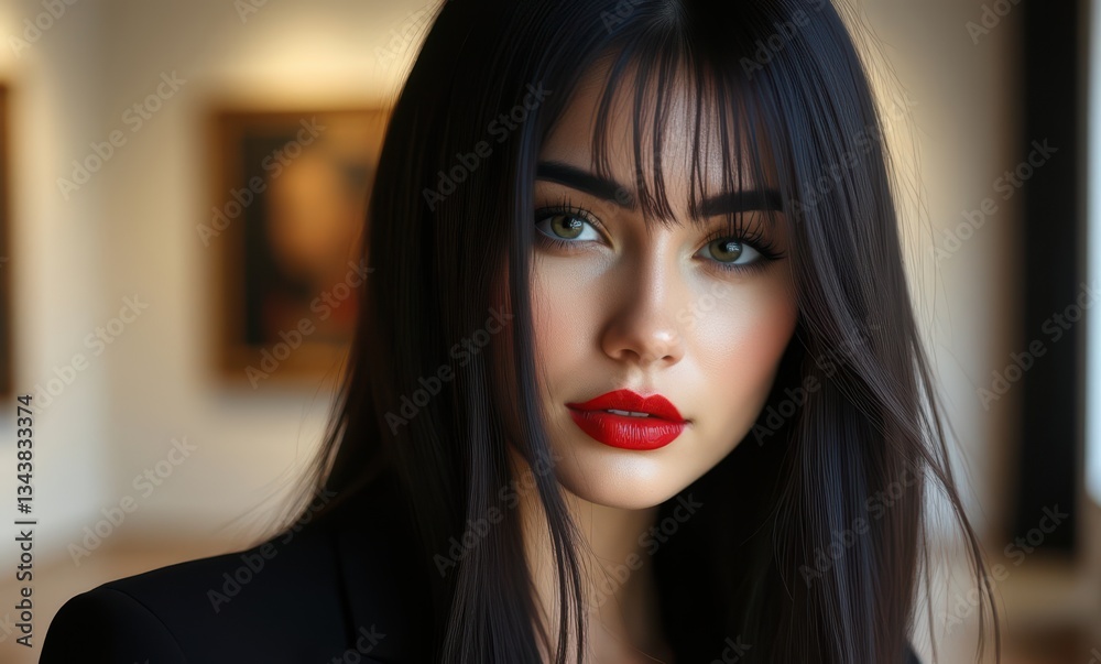 Elegant woman with striking features