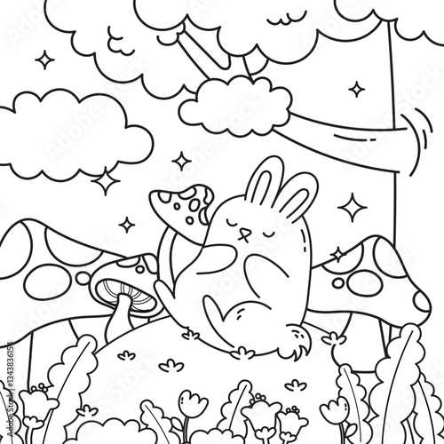 Cute coloring page worksheet for kids featuring fun illustrations outline. Perfect for early learning, creativity, and fine motor skill development.