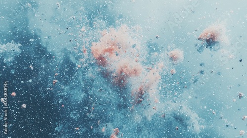 Blue and white bacteria are depicted in a magnified, artistic rendering, drifting effortlessly within a microscopic space, as a blurred background contributes to the profundity of the scientific