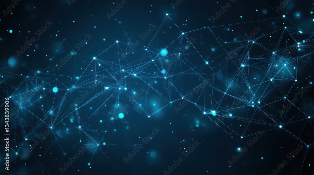 Abstract Network Connection: Digital Blue Plexus