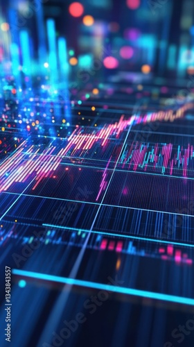 Wallpaper Mural Colorful digital data visualization with graphs and charts in motion Torontodigital.ca