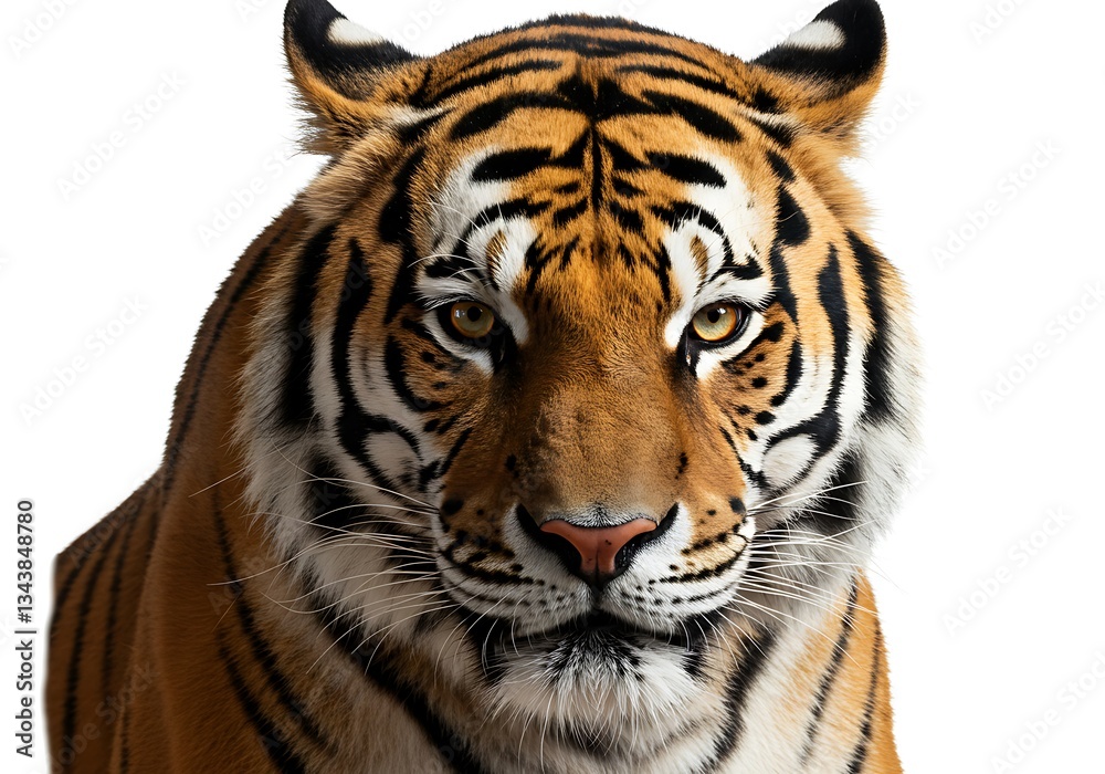 Obraz premium Close-up of a Majestic Tiger's Face. Generative Ai