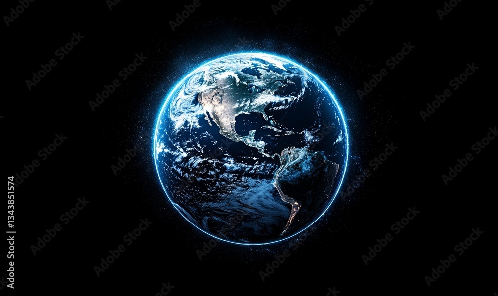 A digital globe with a blue glow and circuit board elements is set against a dark black backdrop in this digital technology background, symbolizing global connectivity in cyberspace for an internet A digital globe with a blue glow and circuit board elements is set against a dark black backdrop in this digital technology background, symbolizing global connectivity in cyberspace for an internet
