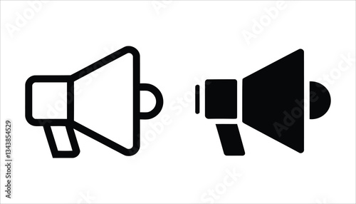 Megaphone Icon, Speaker, Loudspeaker Symbol, Communication Concept.