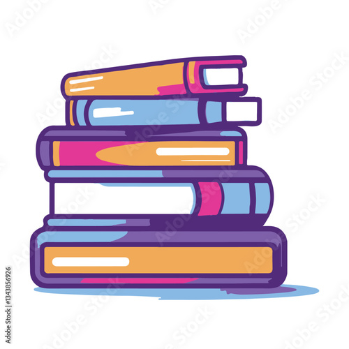 Vector icon of a stack of books simple design