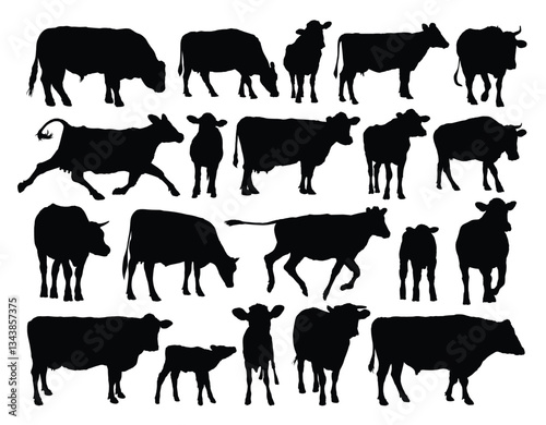The set of cows and bulls silhouettes.
