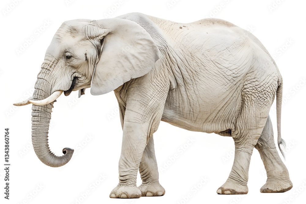 Fototapeta premium white elephant illustration on white background 