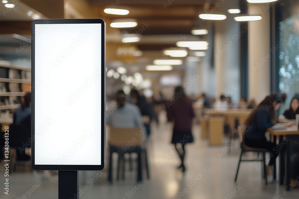 Blank Billboard, Modern Library Mockup Blank Billboard, Modern Library Mockup