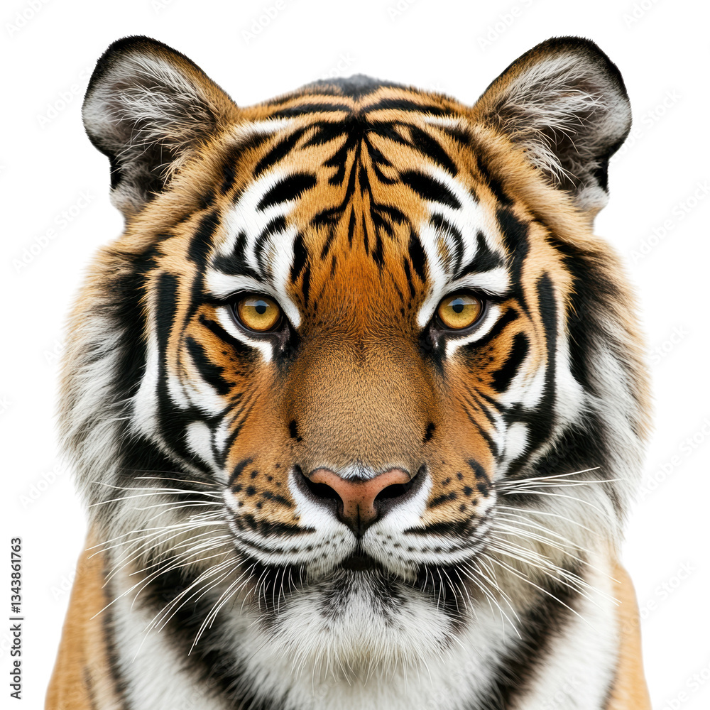 Fototapeta premium Fierce Elegance: The Majestic Tiger with Transparent Background