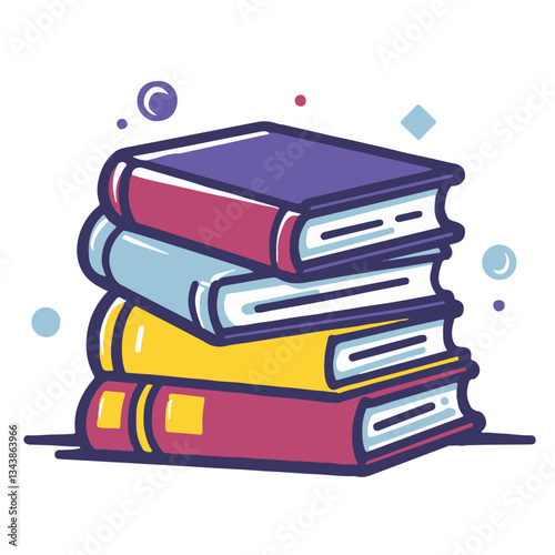 Vector icon of a stack of books simple design