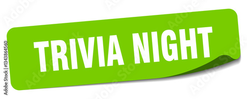 trivia night sticker. trivia night label