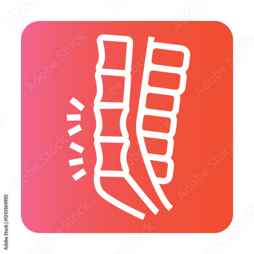 Spondylolisthesis line black icon. Vector isolated button.
