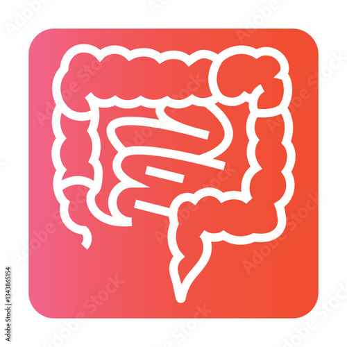Inflammatory bowel disease line black icon. Vector isolated button.