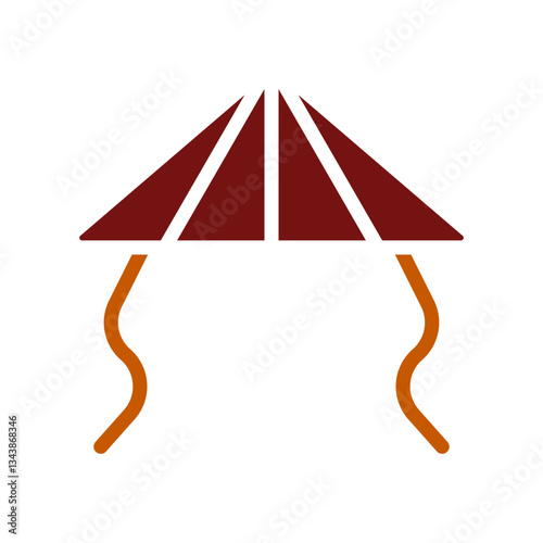 Stylized Asian Hat Symbol Simple Graphic Design