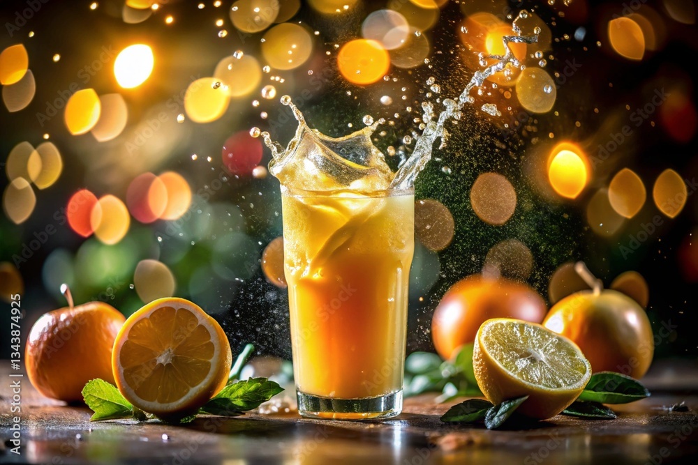 orange juice in a glass with lime orange juice in a glass with lime