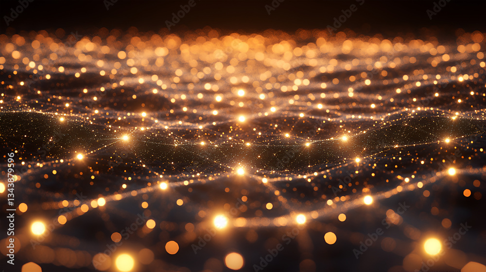 Obraz premium Abstract Visualization of a Glowing Neural Network or Cosmic Web Structure