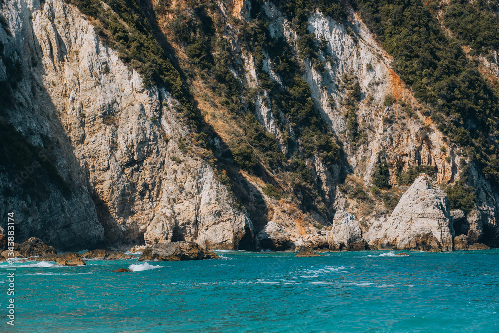 Fototapeta premium Dramatic Cliffs and Azure Waters of Kefalonia, Greece