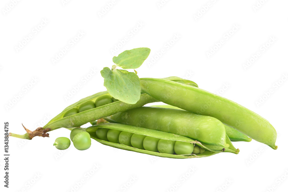 Green peas isolated on white