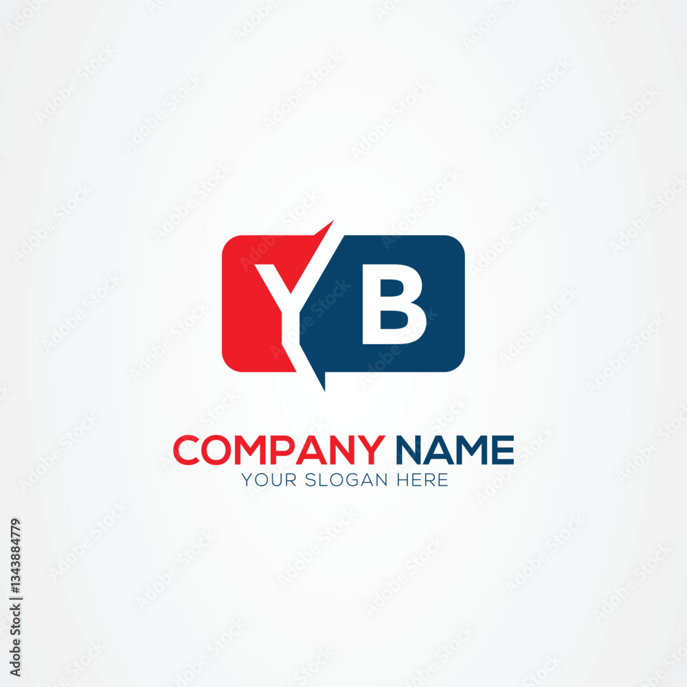 Obraz premium YB or BY Creative Modern Letters Logo Design Element