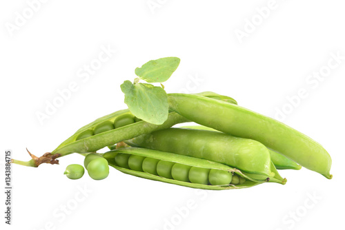 Green peas isolated on white
