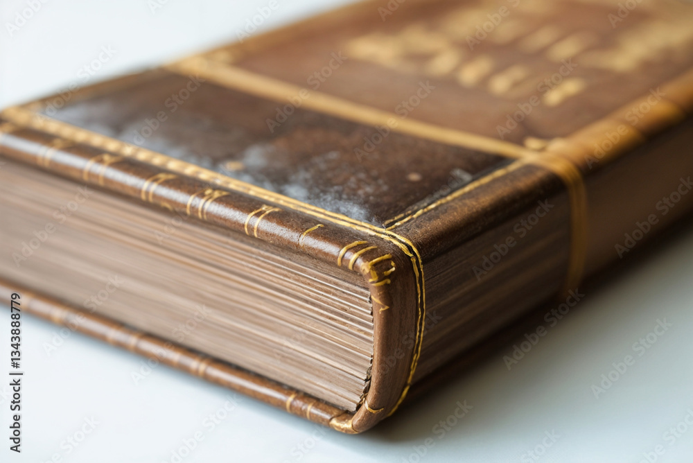 Obraz premium Antique Book With Gold-Stamped Cover and Aged Pages
