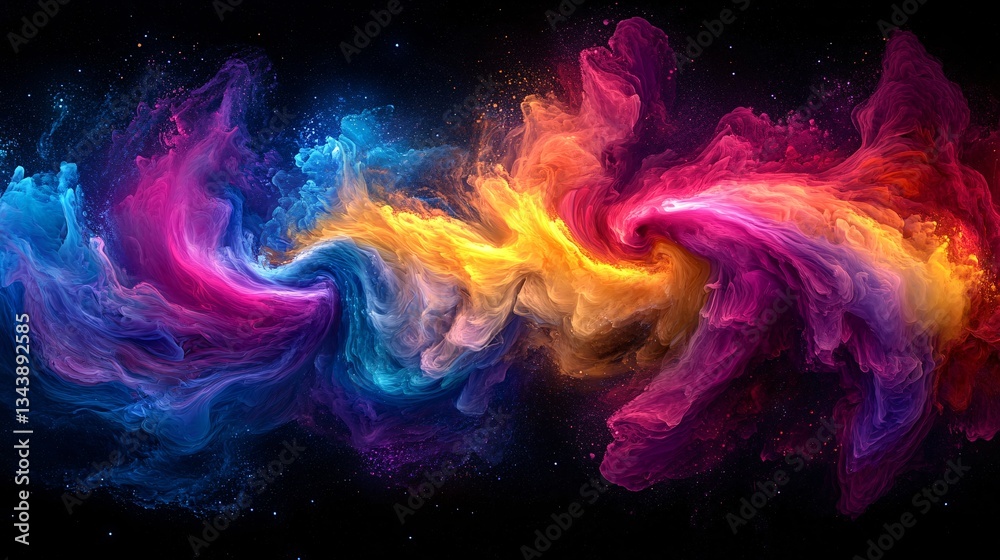 Obraz premium A trippy explosion of swirling opalescent ink