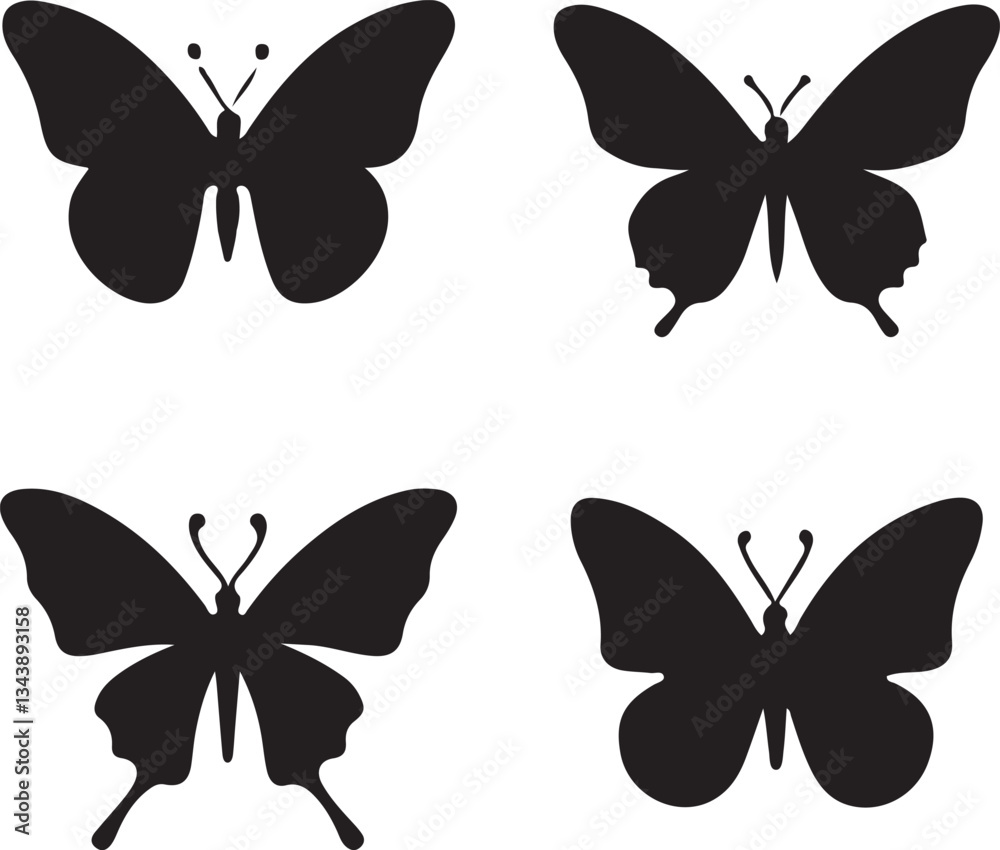 Butterfly silhouette vector set Butterfly silhouette vector set