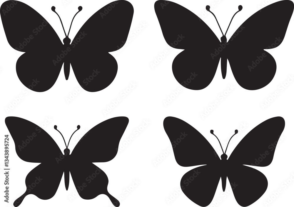 Butterfly silhouette vector set Butterfly silhouette vector set