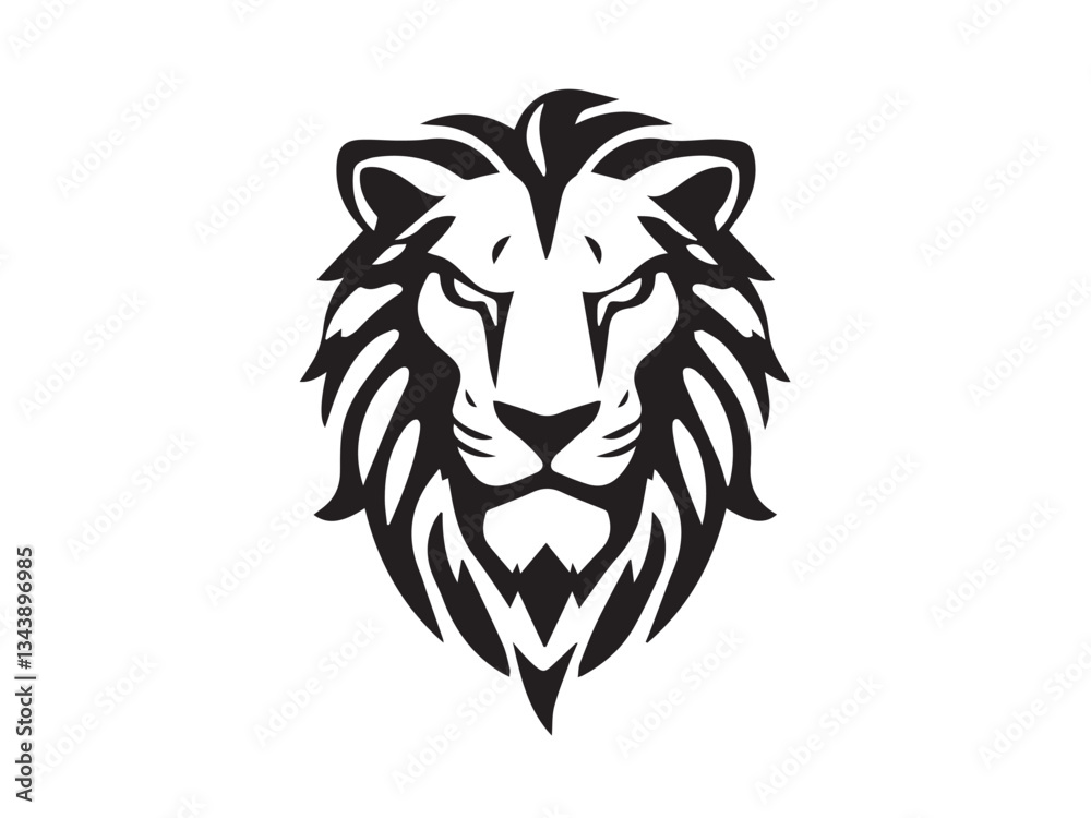 Fototapeta premium Lion Head Silhouette Vector Style. Monochrome Lion Head Logo. Lion silhouette vector illustration.