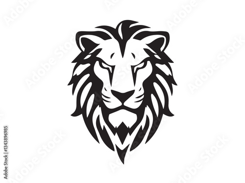 Wallpaper Mural Lion Head Silhouette Vector Style.  Monochrome Lion Head Logo. Lion silhouette vector illustration. Torontodigital.ca