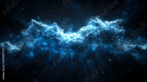 Spectacular Nebula like Cosmic Cloud Illuminated in Deep Space with Twinkling Stars photo