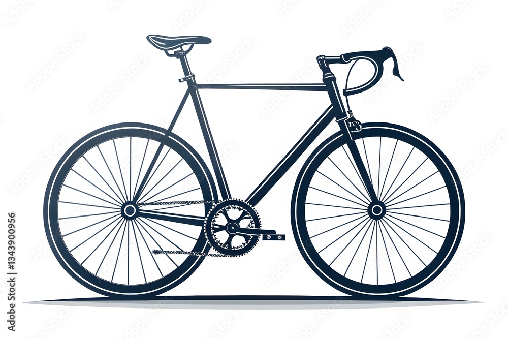 Obraz premium Vintage Minimalist Bicycle Illustration in Black and White Style