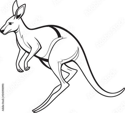 kangaroo with baby logo. kangaroo wallaby logo vector icon premium illustration