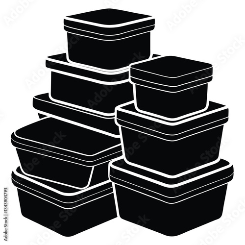Realistic plastic food box Vector Illustration – High-Quality Transparent Bottle Illustration, Editable Vector for Product Packaging