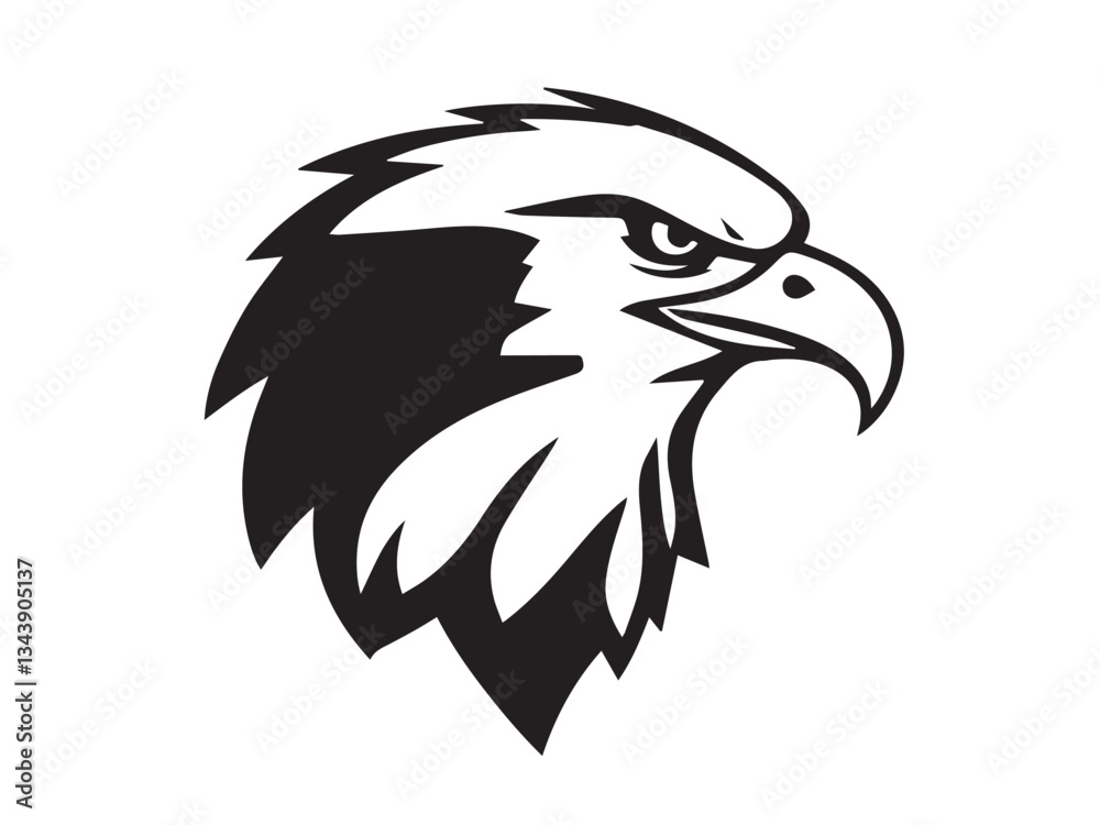 Obraz premium Eagle head silhouette. Eagle head vector logo on white background. Eagle logo design vector illustration.