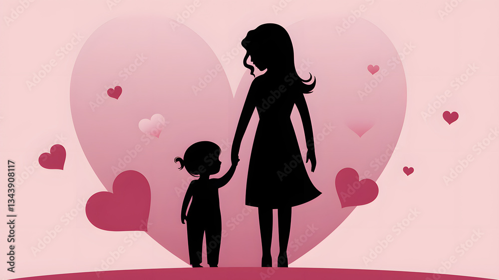 Heartfelt Mother and Child Silhouette Heartfelt Mother and Child Silhouette