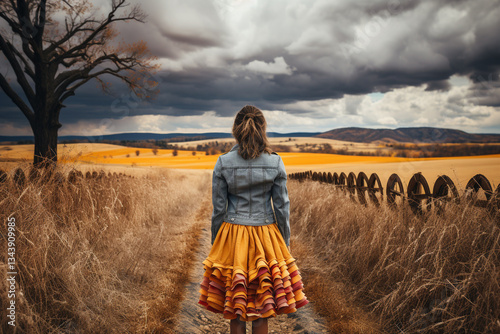 anticipation is palpable as a storm brews, creating a captivating contrast between serene landscape and dramatic sky
