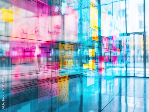 Digital Wall for Office Brainstorm, Innovation.