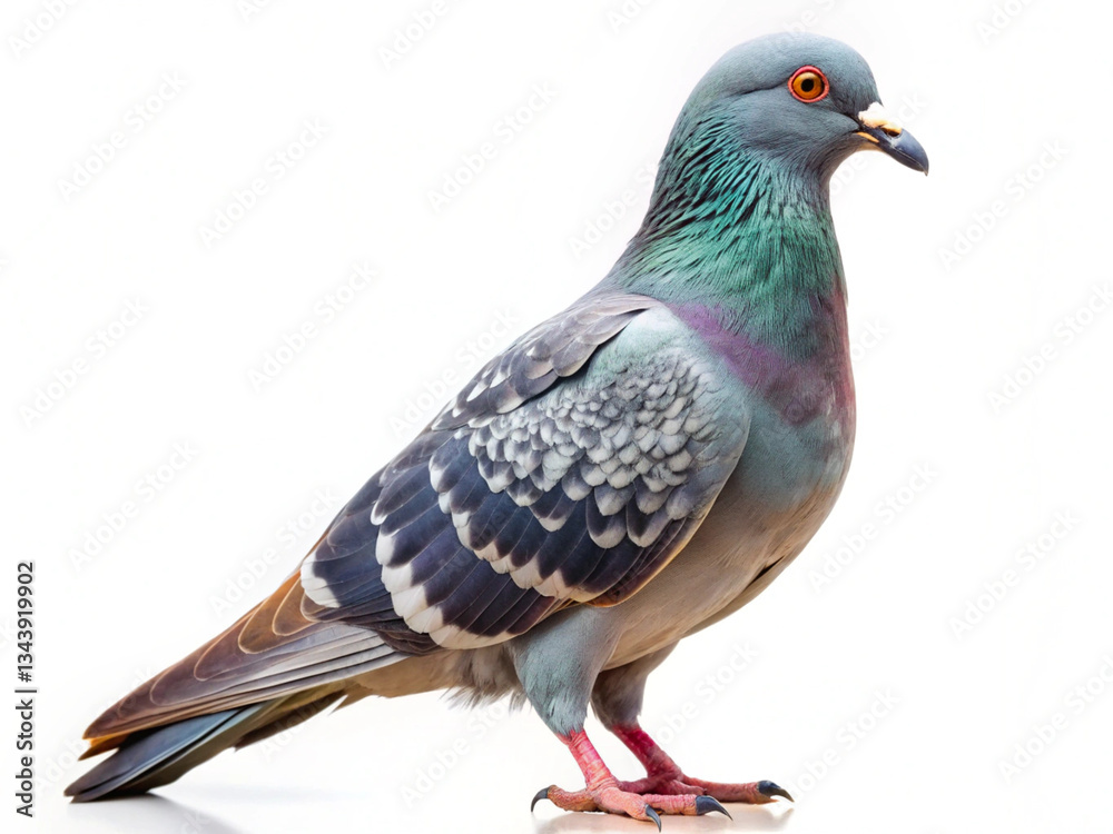 Fototapeta premium Grey pigeon standing isolated on transparent background