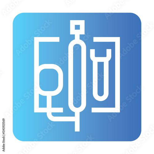 Drainage system line black icon. Vector isolated button.