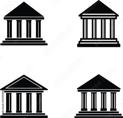 Bank icon isolated on white, Bank log, Bank sign, 