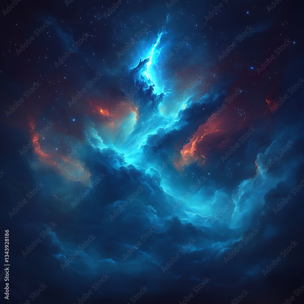 Fototapeta premium A vibrant nebula showcasing colors and light in outer space