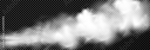 Fog or smoke isolated transparent special effect. White vector cloudiness, mist or smog background. Vector illustration	