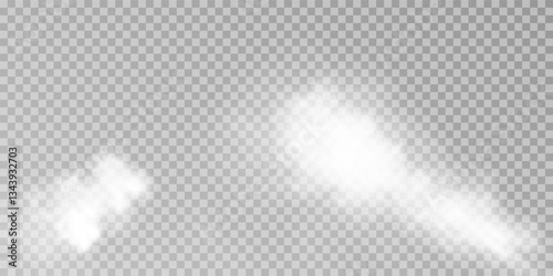 Fog or smoke isolated transparent special effect. White vector cloudiness, mist or smog background. Vector illustration	