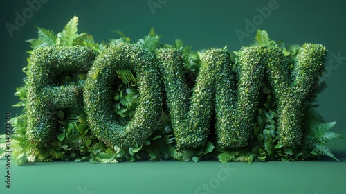 Empowering Feminism Through Green Typography Girl Power Concept Art Poster